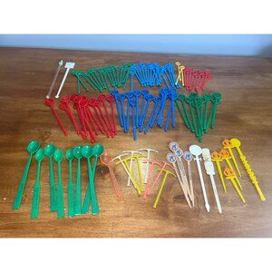 Vintage Swizzle Sticks Cocktail 114 Linea C Monte Carlo Tiki Kona Kia Alpine